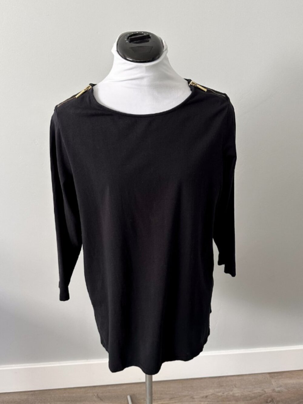 Michael Kors Gold Shoulder Zipper Top